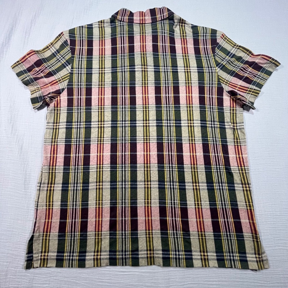 Vtg Polo Ralph Lauren Plaid Single Stitch Shirt Short Sleeve Cotton Size Medium - Picture 2 of 13